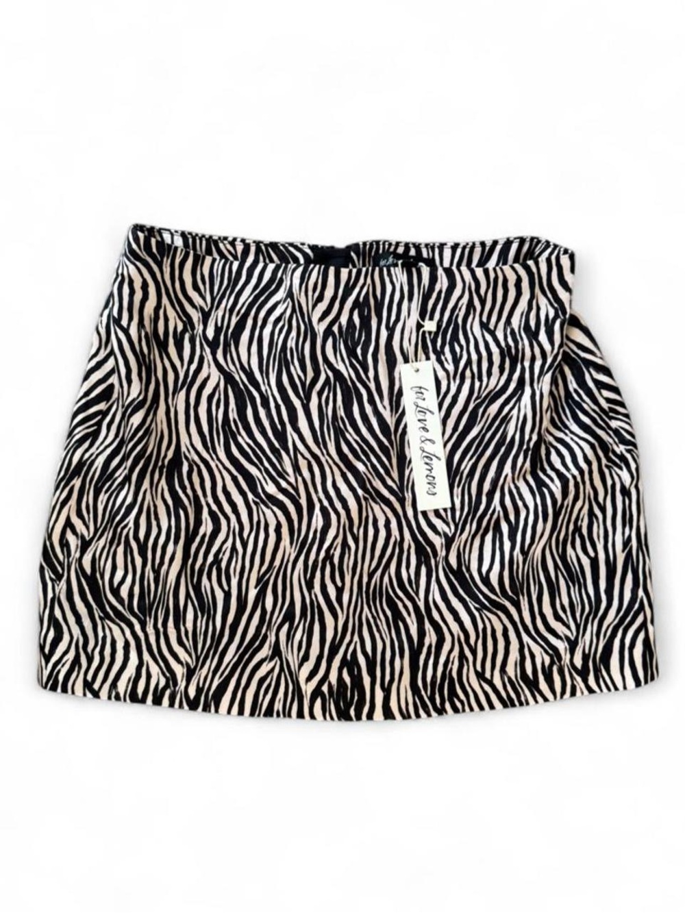 For Love & Lemons NWT Brand New Zebra Print Mini Skirt - Black & White